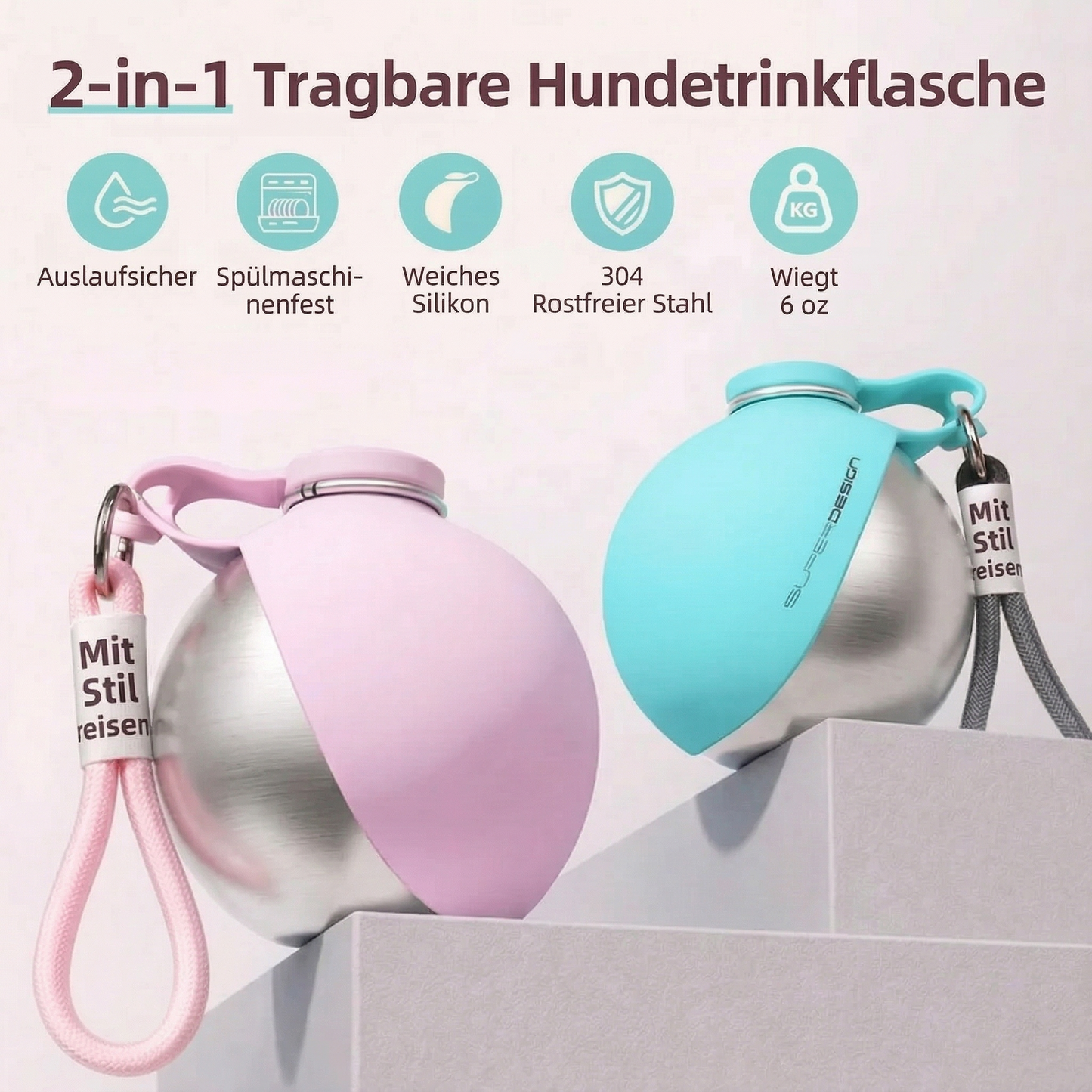 Pawbuddy™ Hunde-Trinkflasche mit Napf
